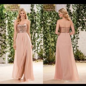 Rose sequined bridesmaid/guest of wedding dress